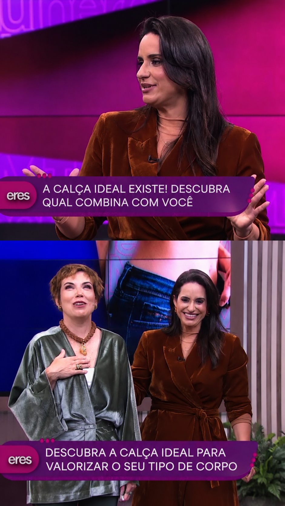 Fernanda Meyer durante participação em programa de TV